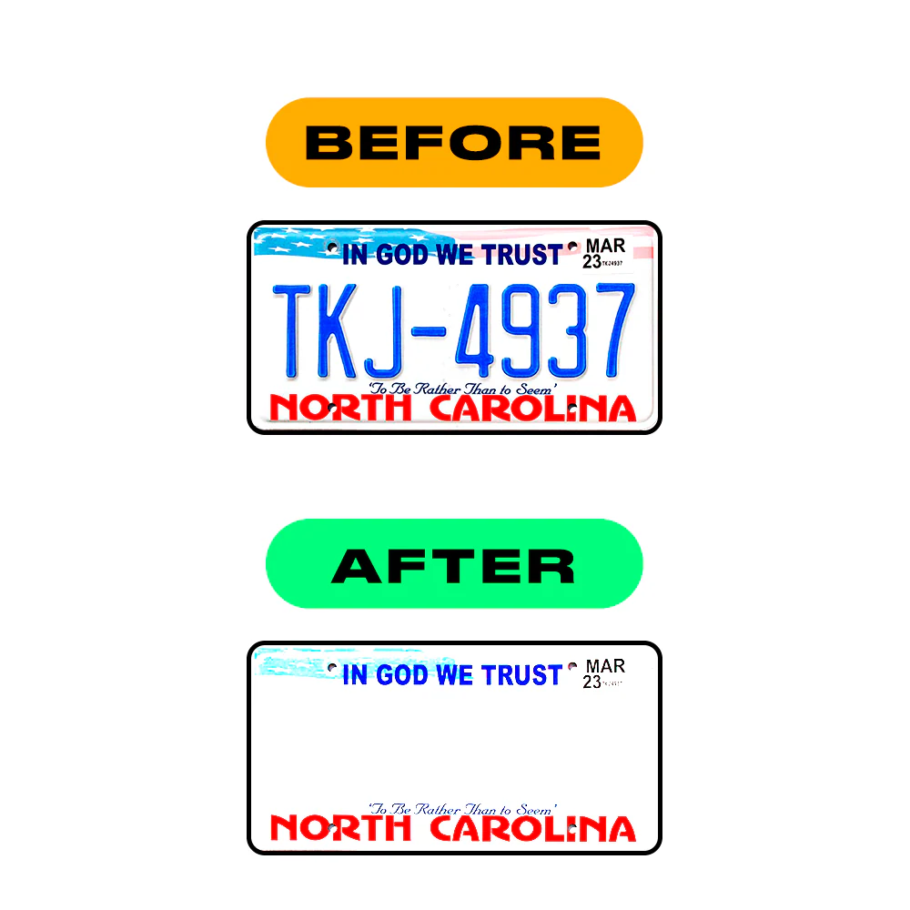 Alite Nanofilm for US (North Carolina) license plates - Symbol "3" - Image 3