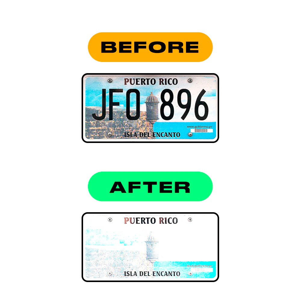 Alite Nanofilm for US (Puerto Rico) license plates - Symbol "1" - Image 3