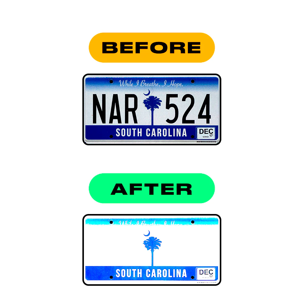 Alite Nanofilm for US (South Carolina 2016-2023) license plates - Symbol "6" - Image 3