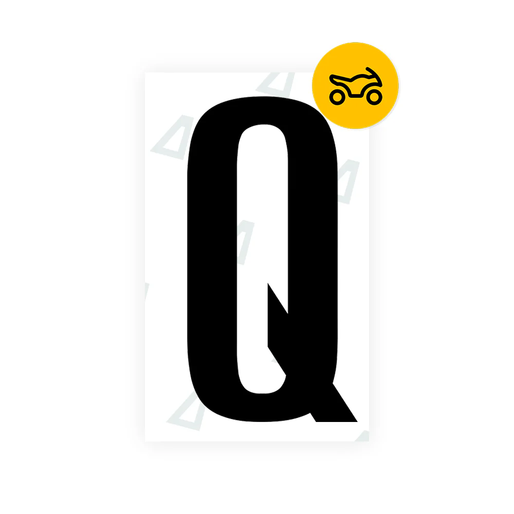Alite Nanofilm for US (Texas) Moto license plates - Symbol "Q"