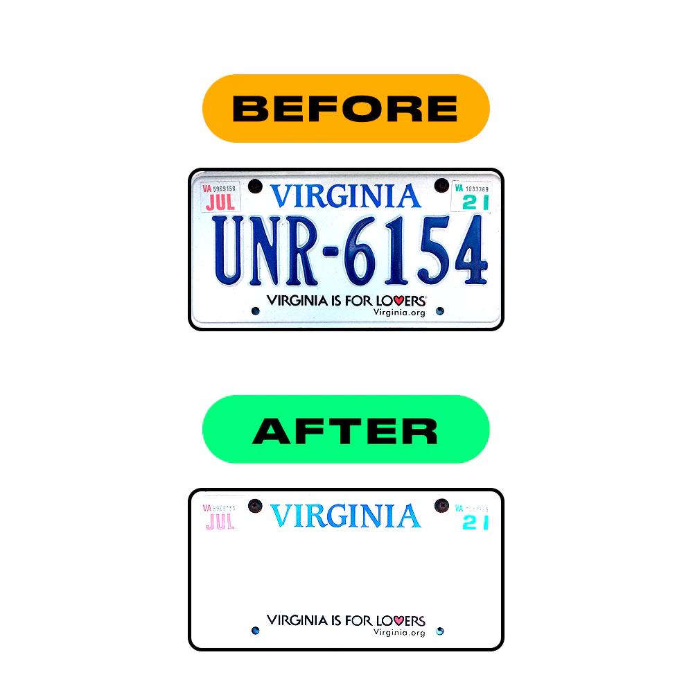 Alite Nanofilm for US (Virginia) license plates - Symbol "S" - Image 3