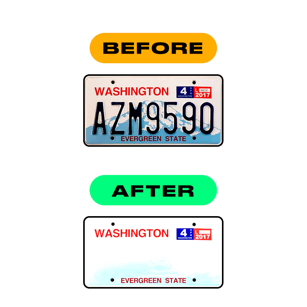 Alite Nanofilm for US (Washington State 1998) license plates - Symbol "V" - Image 3