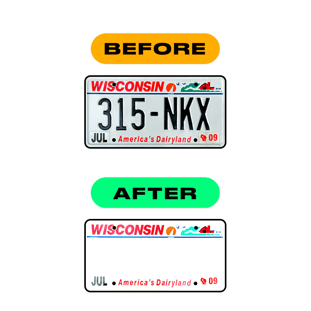 Alite Nanofilm for US (Wisconsin) license plates - Symbol "L" - Image 3